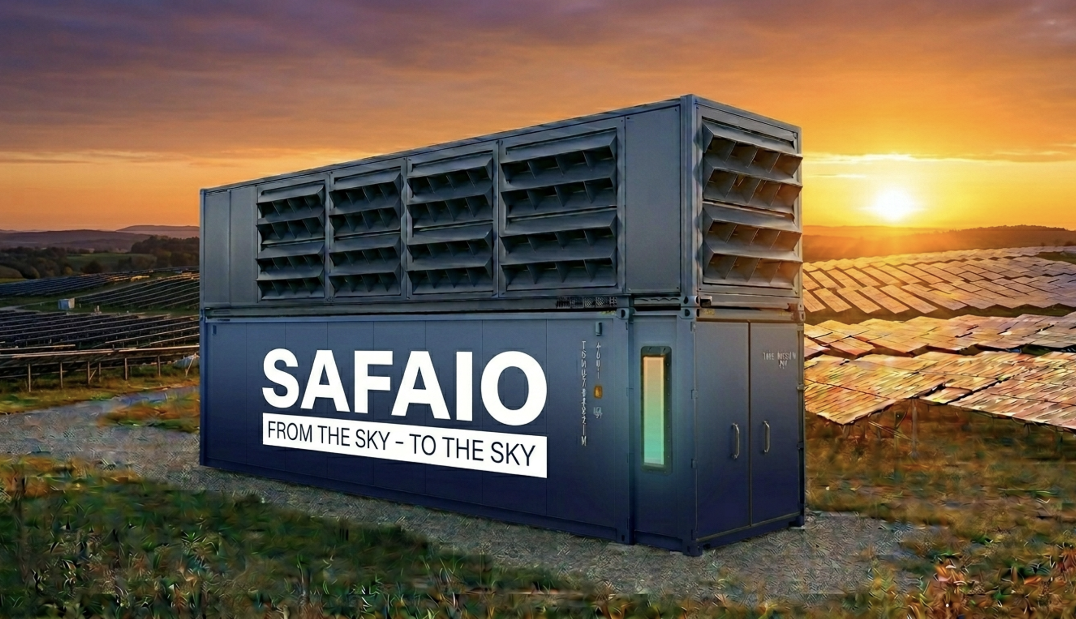 SAFAIO modular e-fuel unit at a solar farm